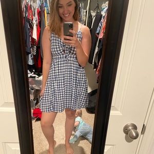 Old navy blue plaid dress